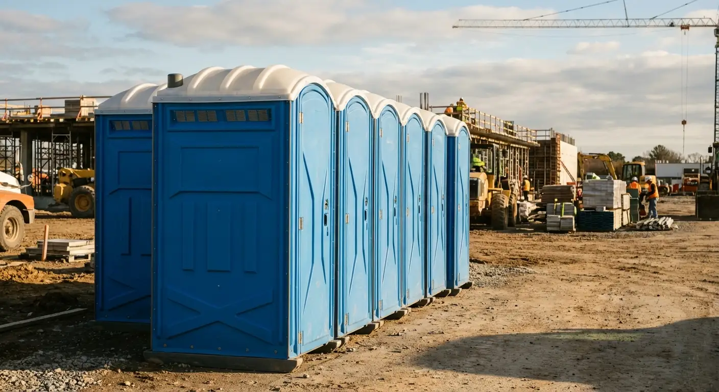 Luxury restroom trailer rental background in Ann Arbor, MI