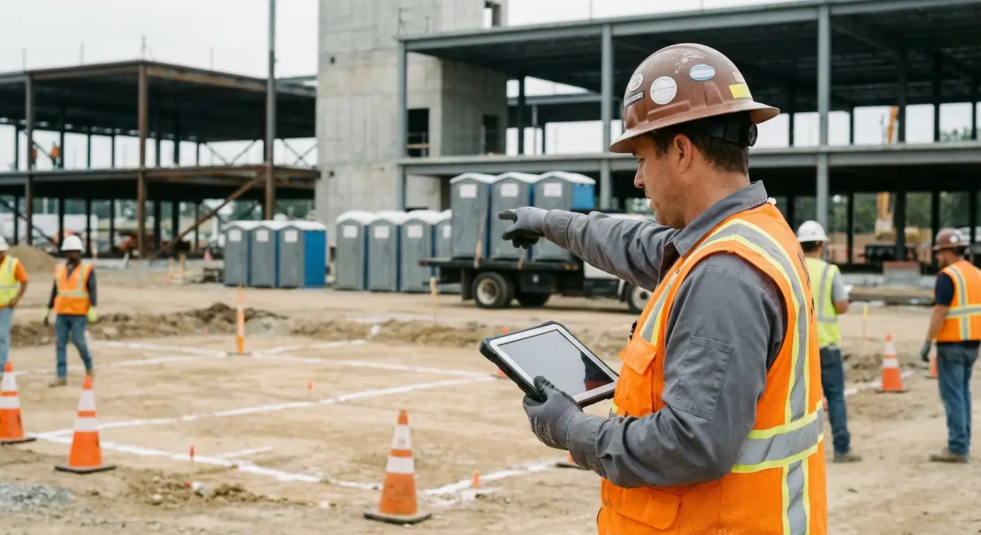 Construction site portable toilet placement planning in Ann Arbor, MI