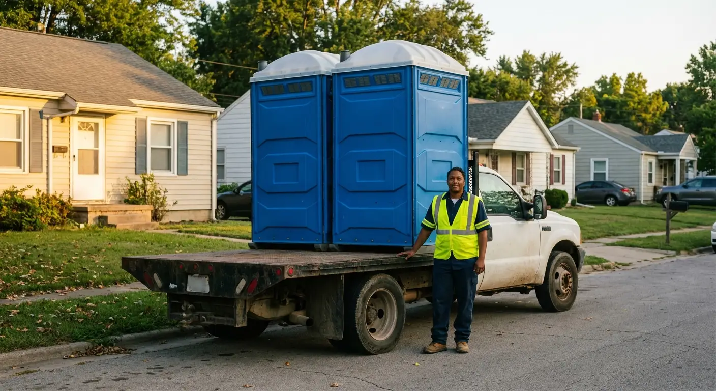 Tree Town Sanitation founder with original service truck in Ann Arbor, MI
