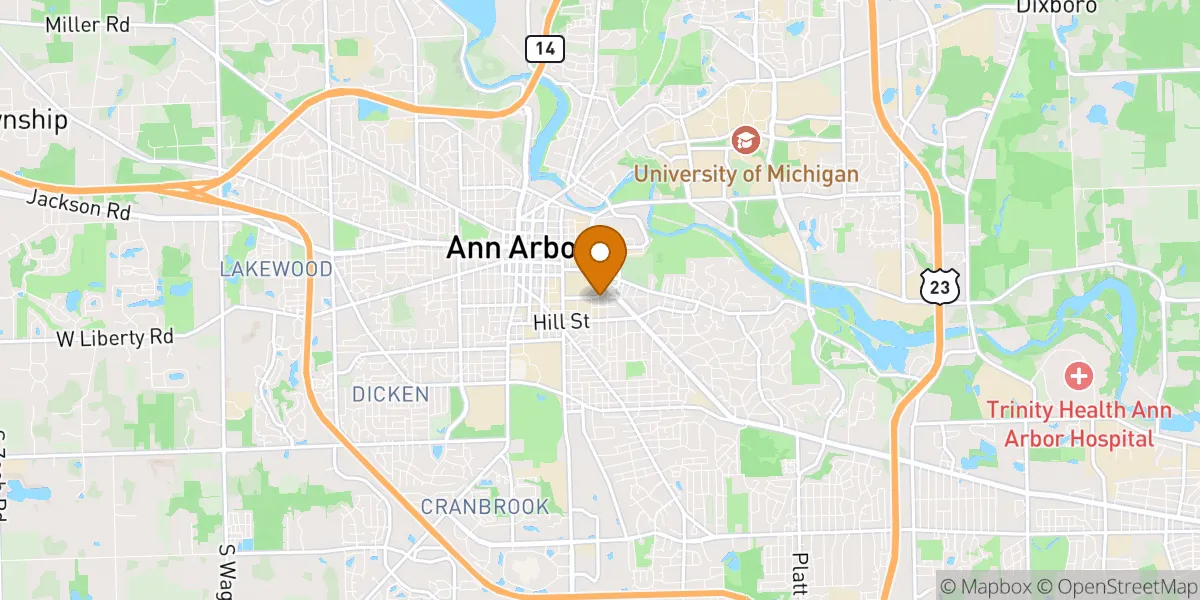 neighborhood map in Ann Arbor, MI