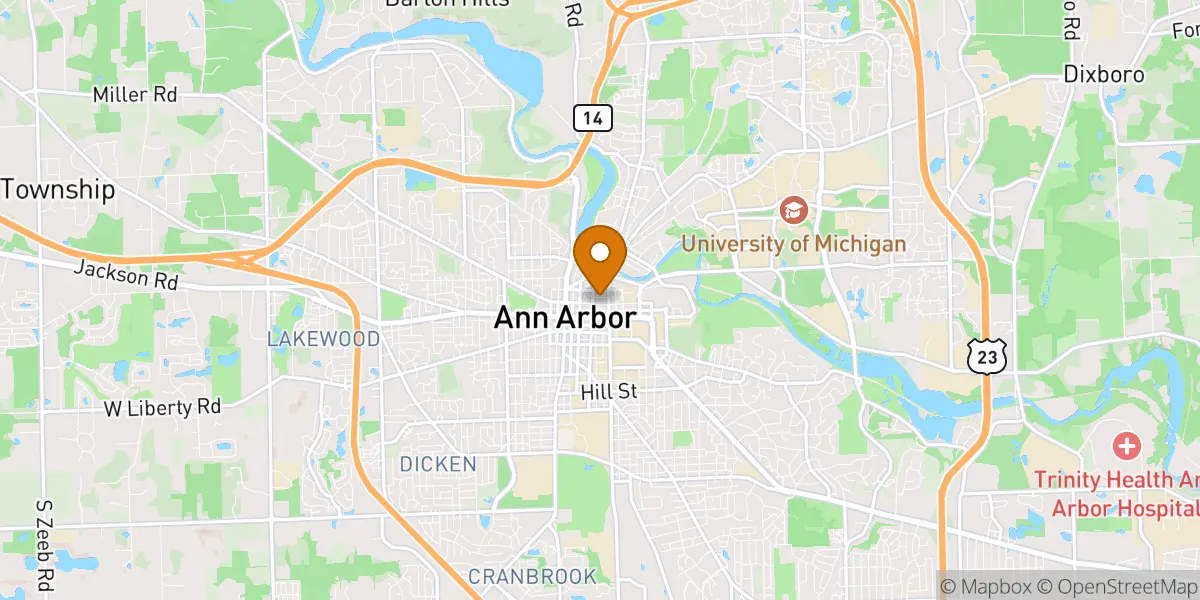 Ann Arbor neighborhood map in Ann Arbor, MI