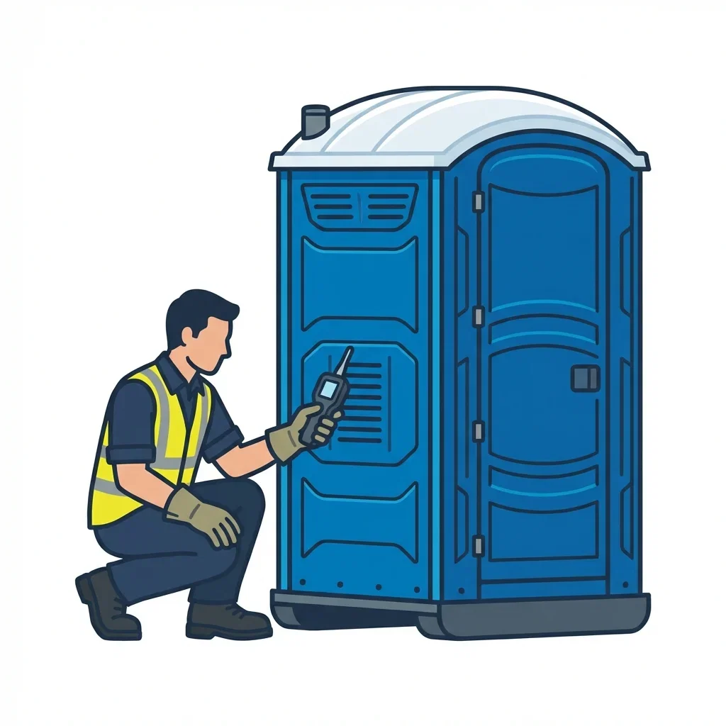 Infographic detailing causes of portable toilet odors in Ann Arbor, MI